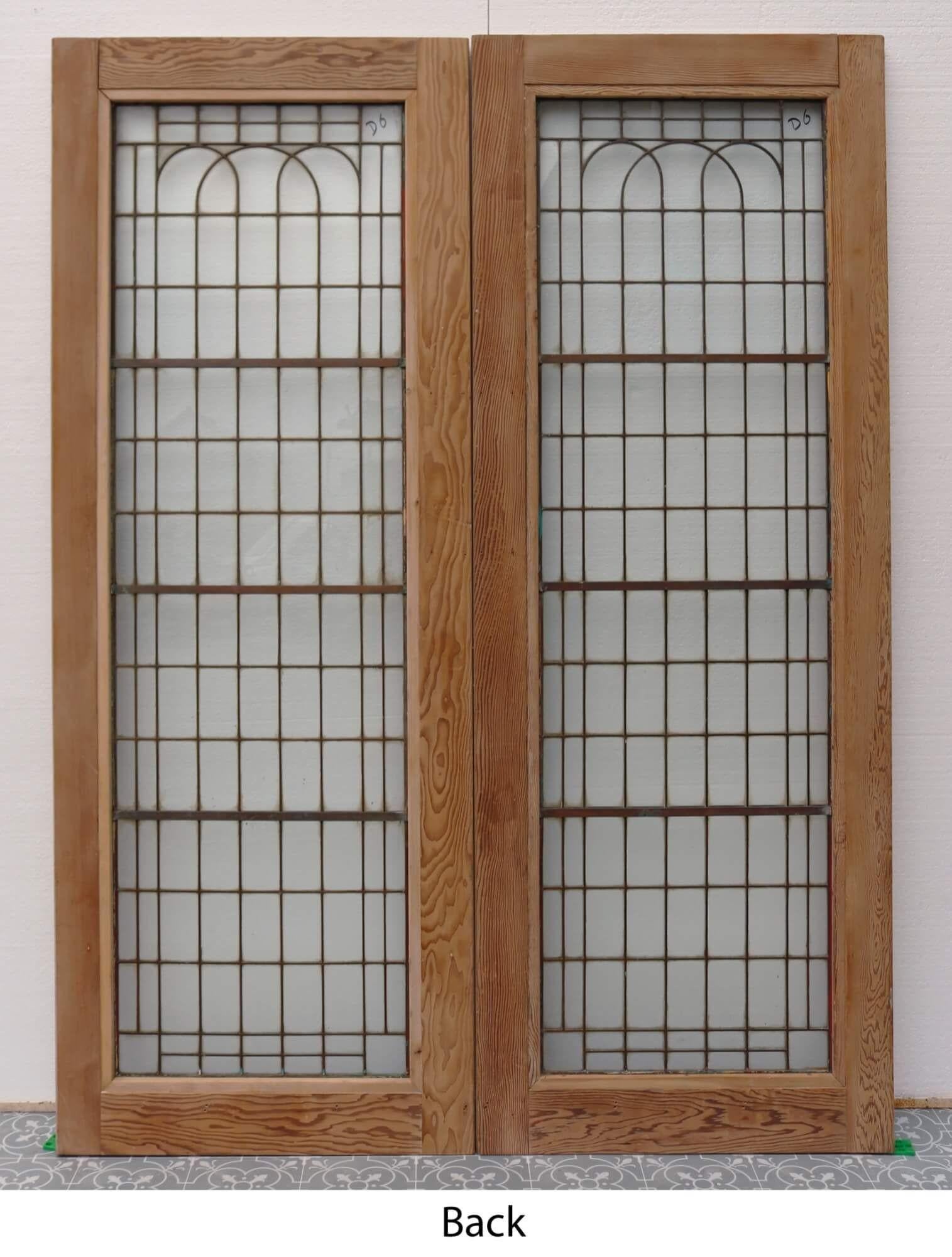 Set of Reclaimed Copperlight Art Deco Double Doors (6) In Fair Condition In Wormelow, Herefordshire