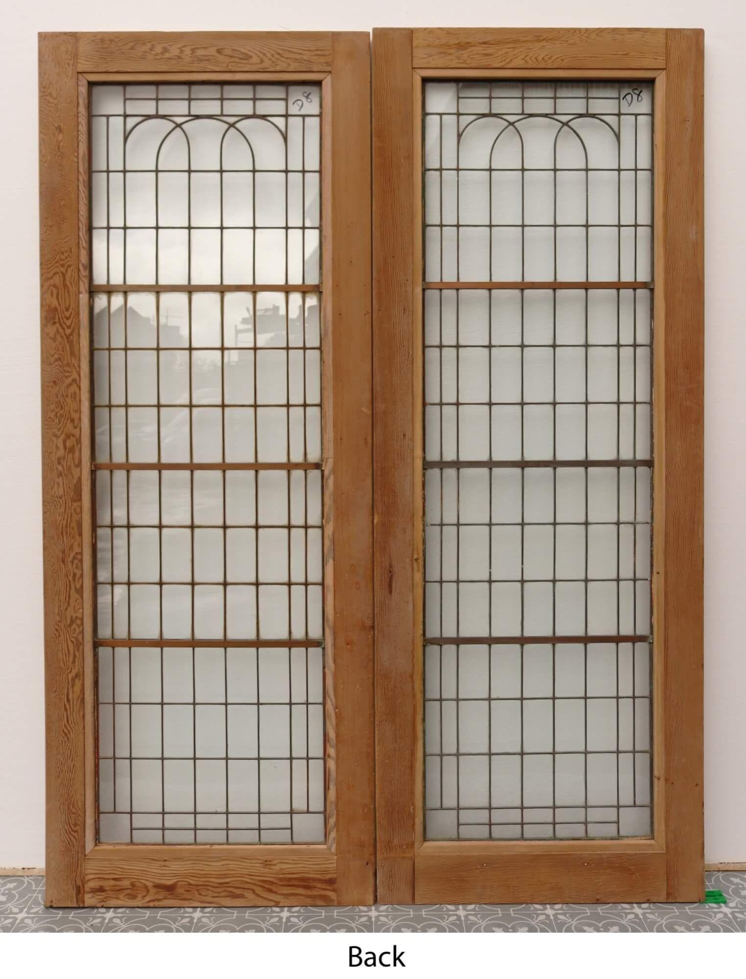 Set of Reclaimed Copperlight Art Deco Double Doors (8) In Fair Condition For Sale In Wormelow, Herefordshire
