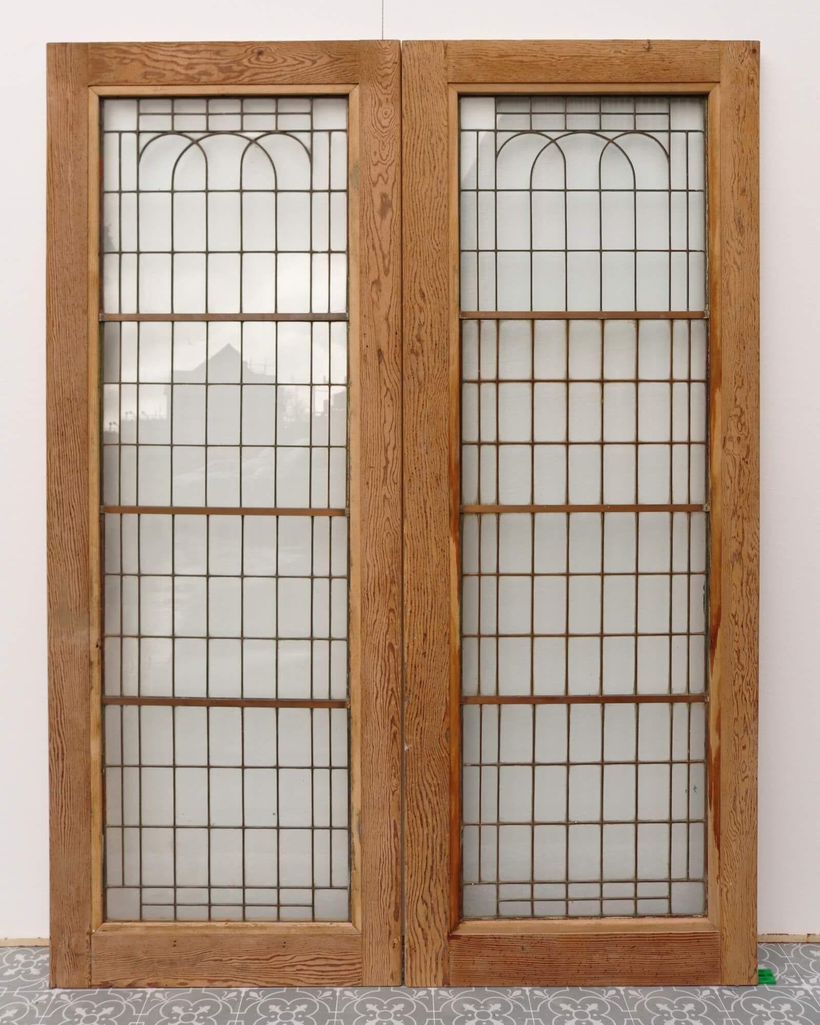 English Set of Reclaimed Copperlight Art Deco Double Doors (9)