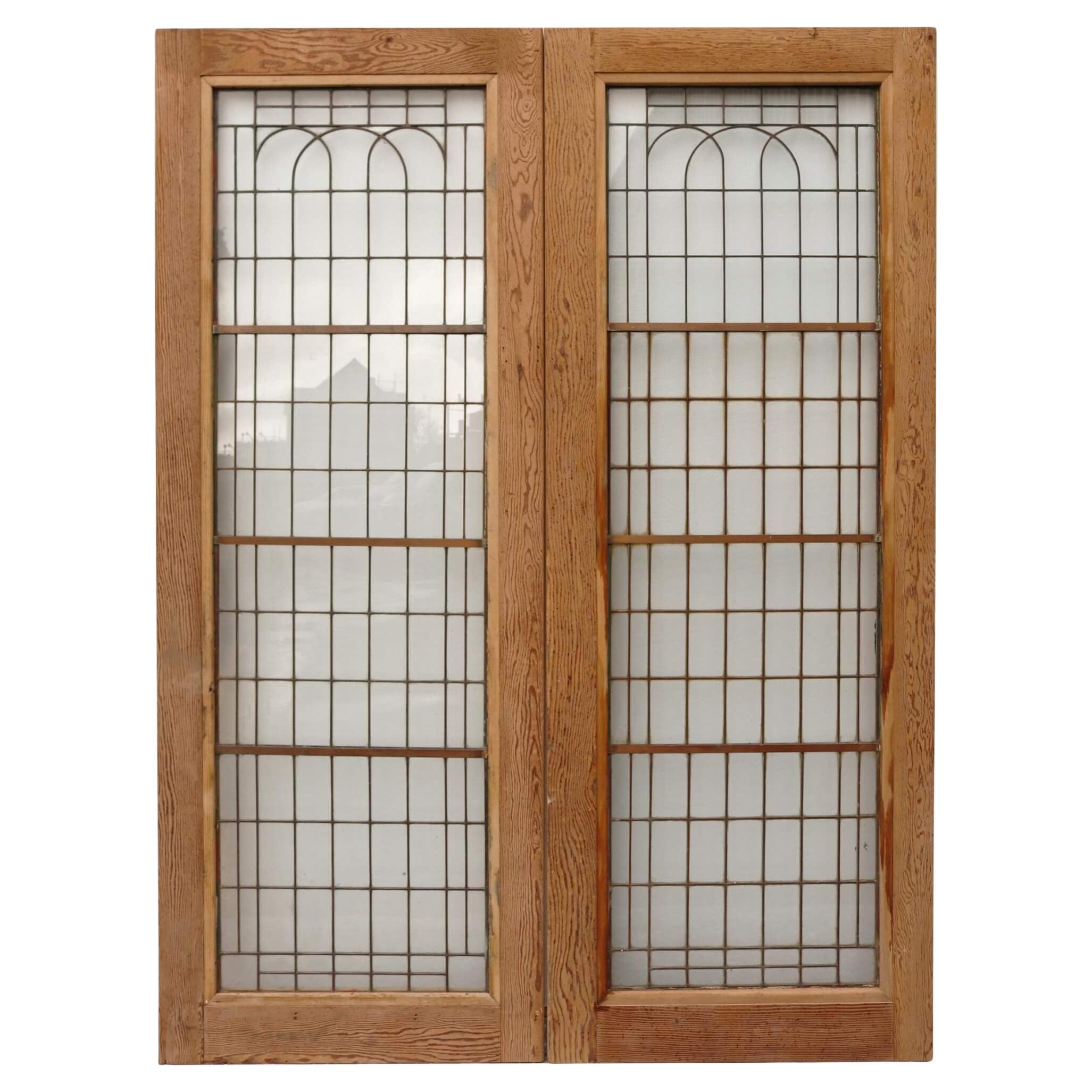 Set of Reclaimed Copperlight Art Deco Double Doors (9)