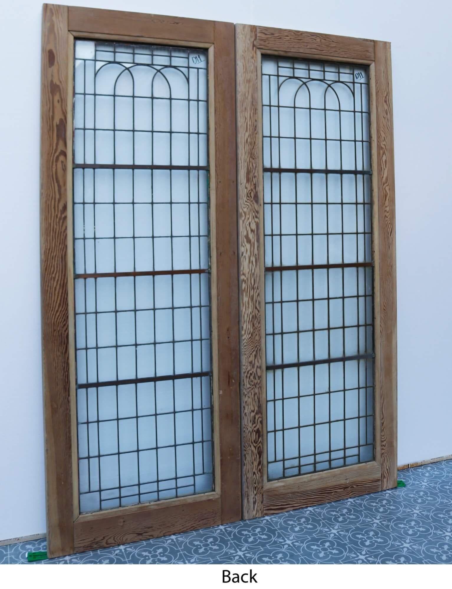 Set von Doppeltüren aus wiederverwertetem Kupferlicht im Art déco-Stil (20. Jahrhundert) im Angebot