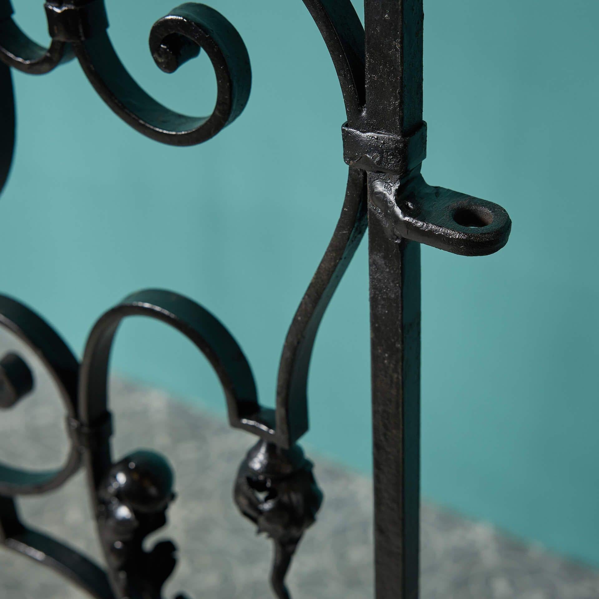 Metal Set of Reclaimed French Scrolling Garden Gates For Sale
