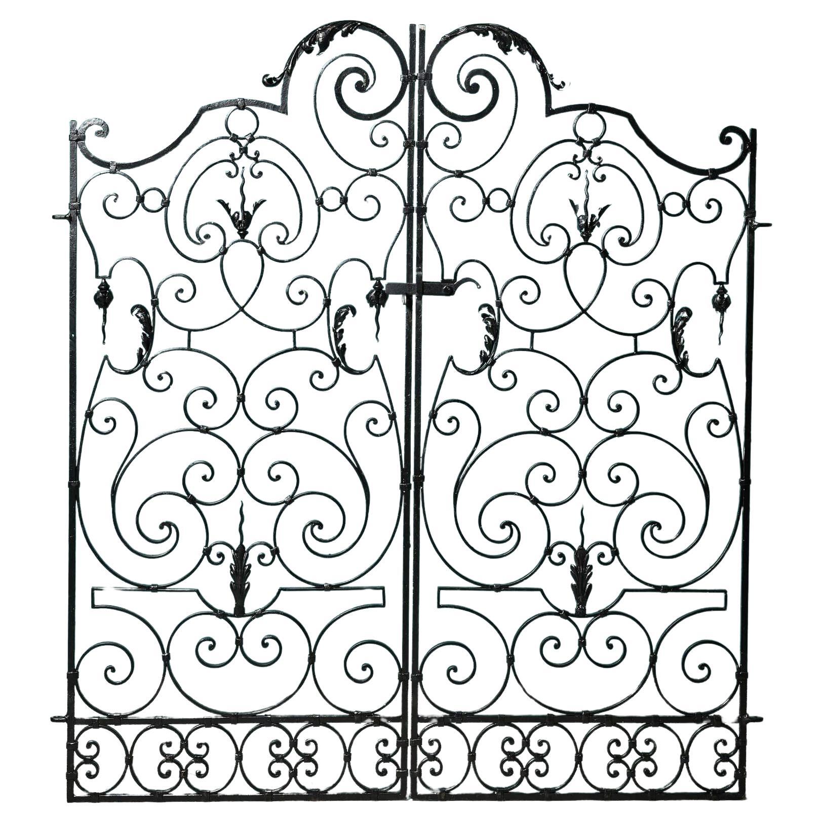 Set of Reclaimed French Scrolling Garden Gates For Sale