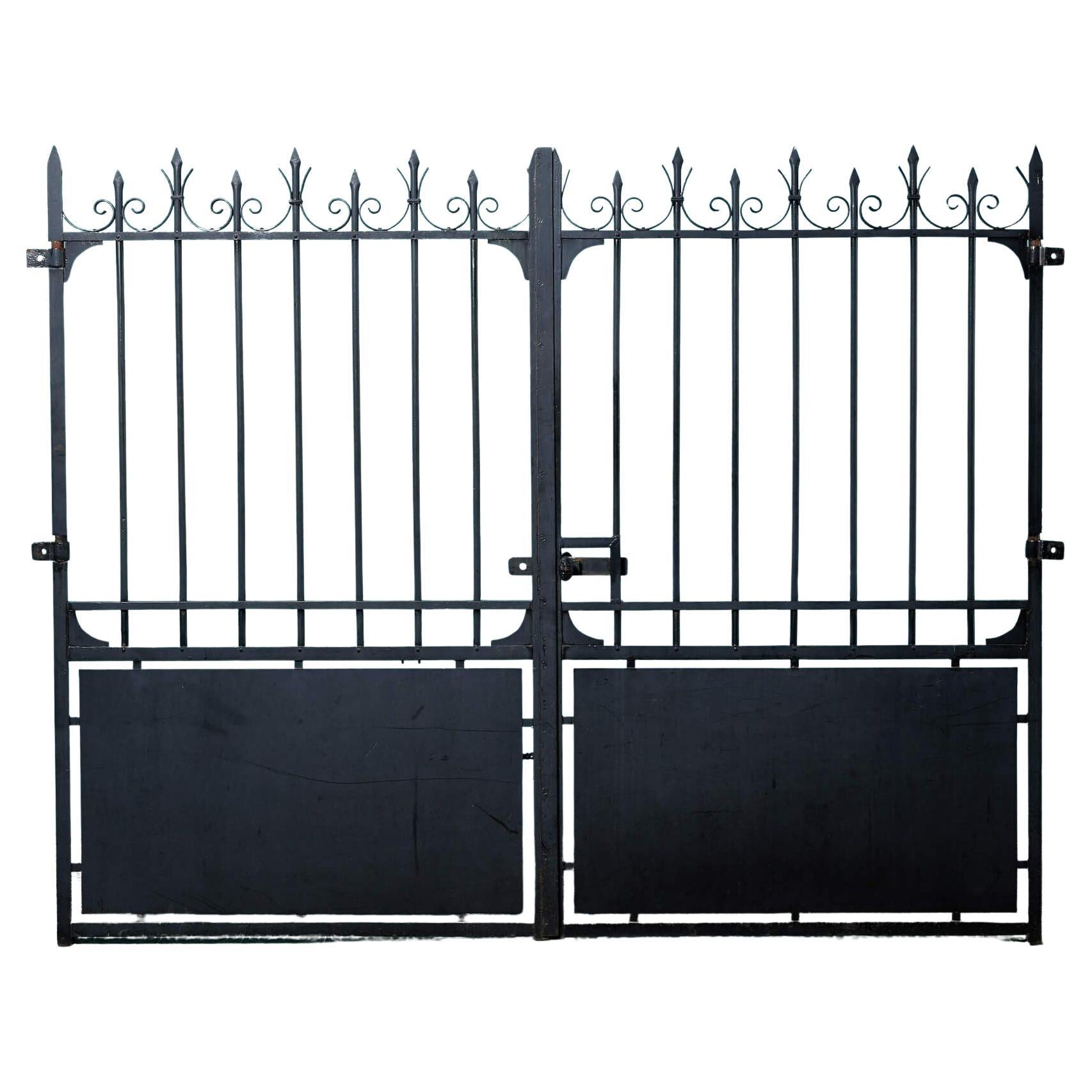 Set of Reclaimed French Wrought Iron Driveway Gates For Sale