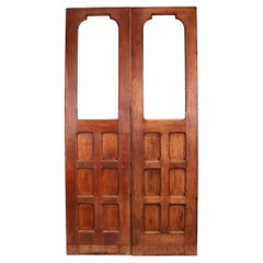 Antique Set of Reclaimed Glazed Oak Double Doors