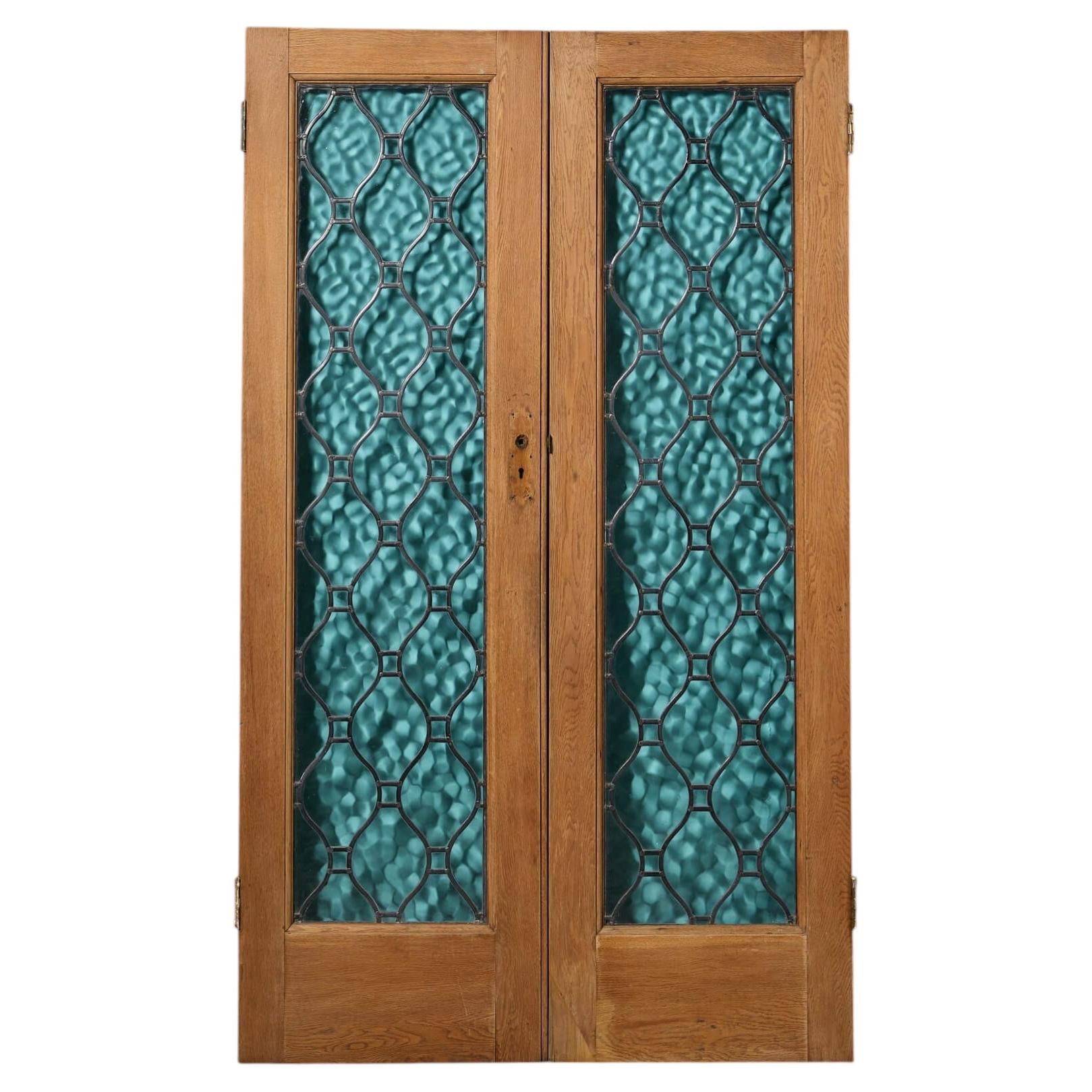 Set di porte divisorie in rovere verniciato di recupero