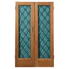 Set of Reclaimed Glazed Oak Room Dividing Doors