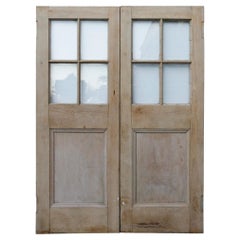 Set of Reclaimed Glazed Pine Double Doors