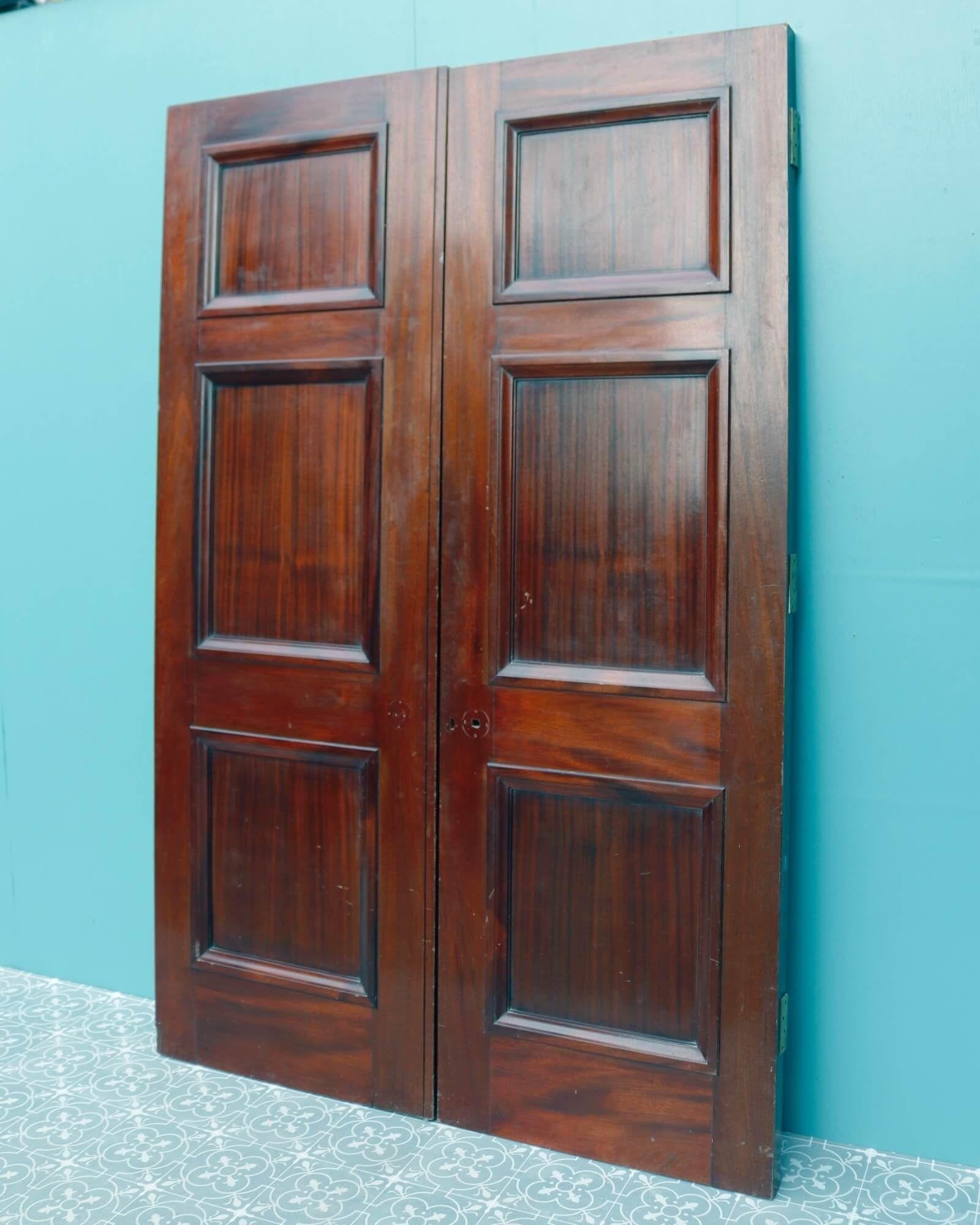 English Set of Reclaimed Mahogany Internal Dividing Doors For Sale