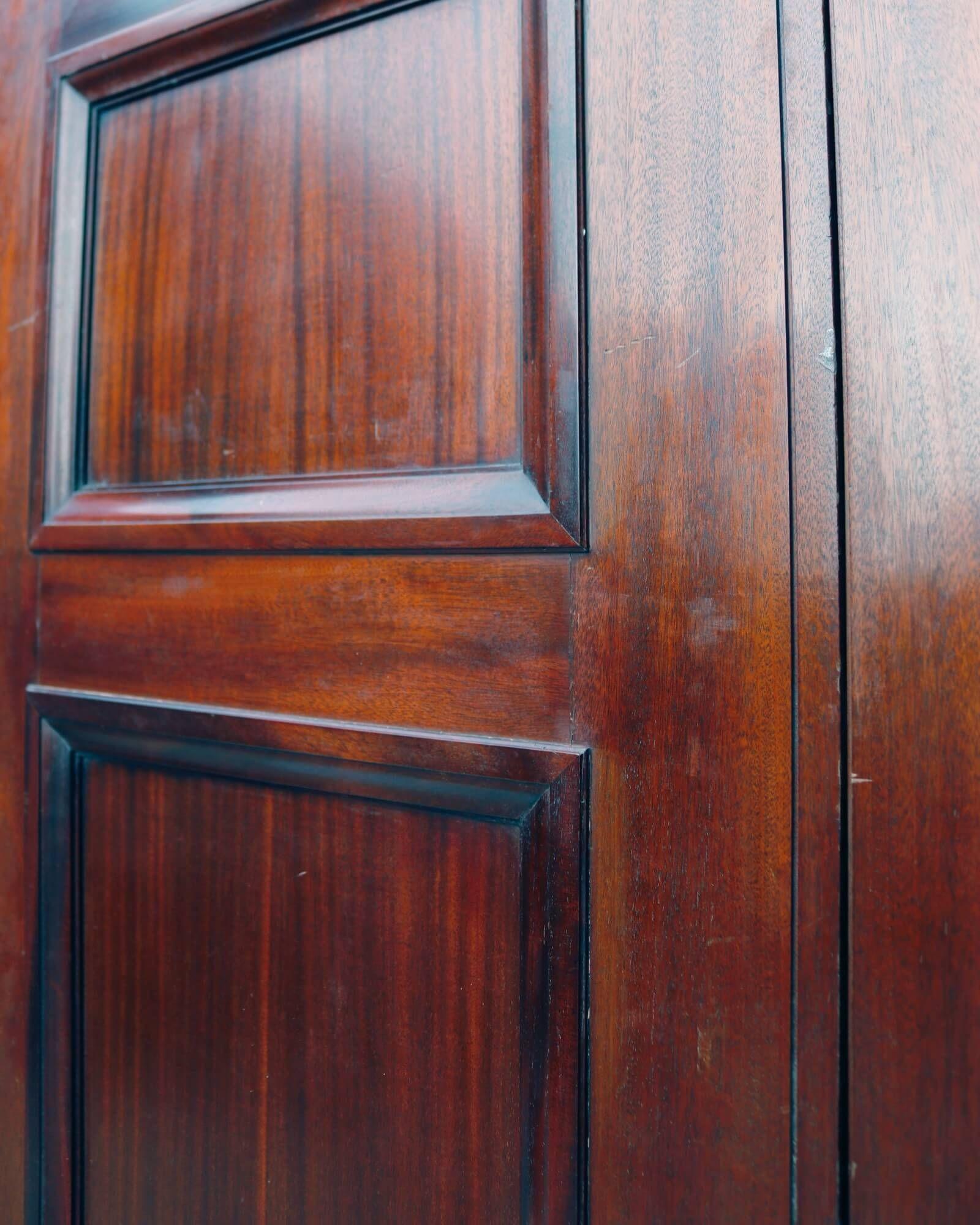 Set of Reclaimed Mahogany Internal Dividing Doors In Fair Condition For Sale In Wormelow, Herefordshire