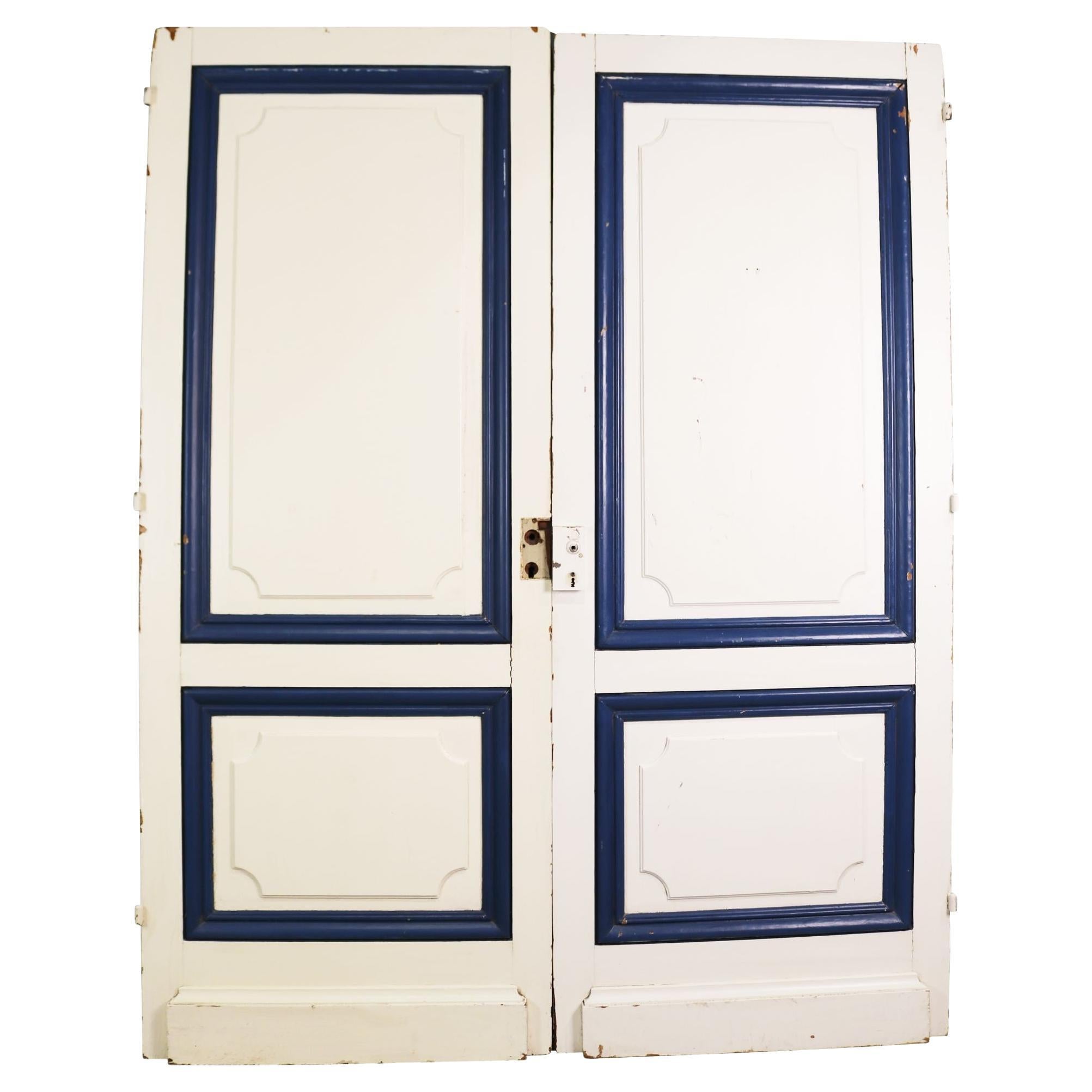 Set of Reclaimed Painted Double Doors