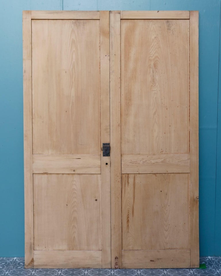 Set of Reclaimed Stripped Pine Cupboard Doors For Sale at 1stDibs
