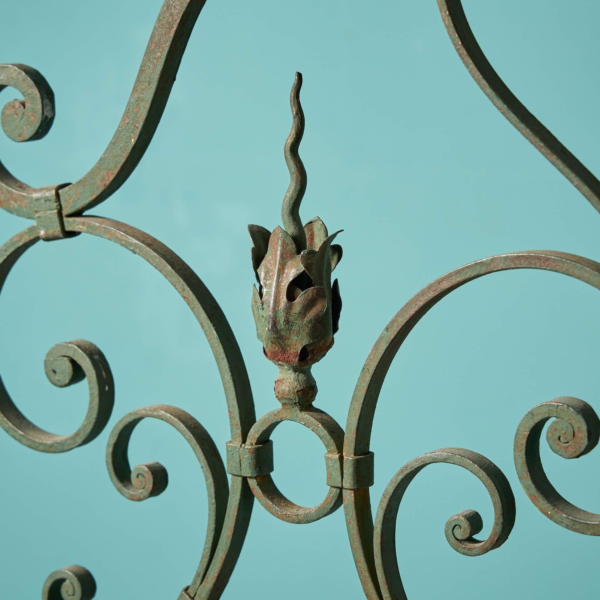Victorian Set of Reclaimed Wrought Iron Decorative Garden Trellis Panels For Sale