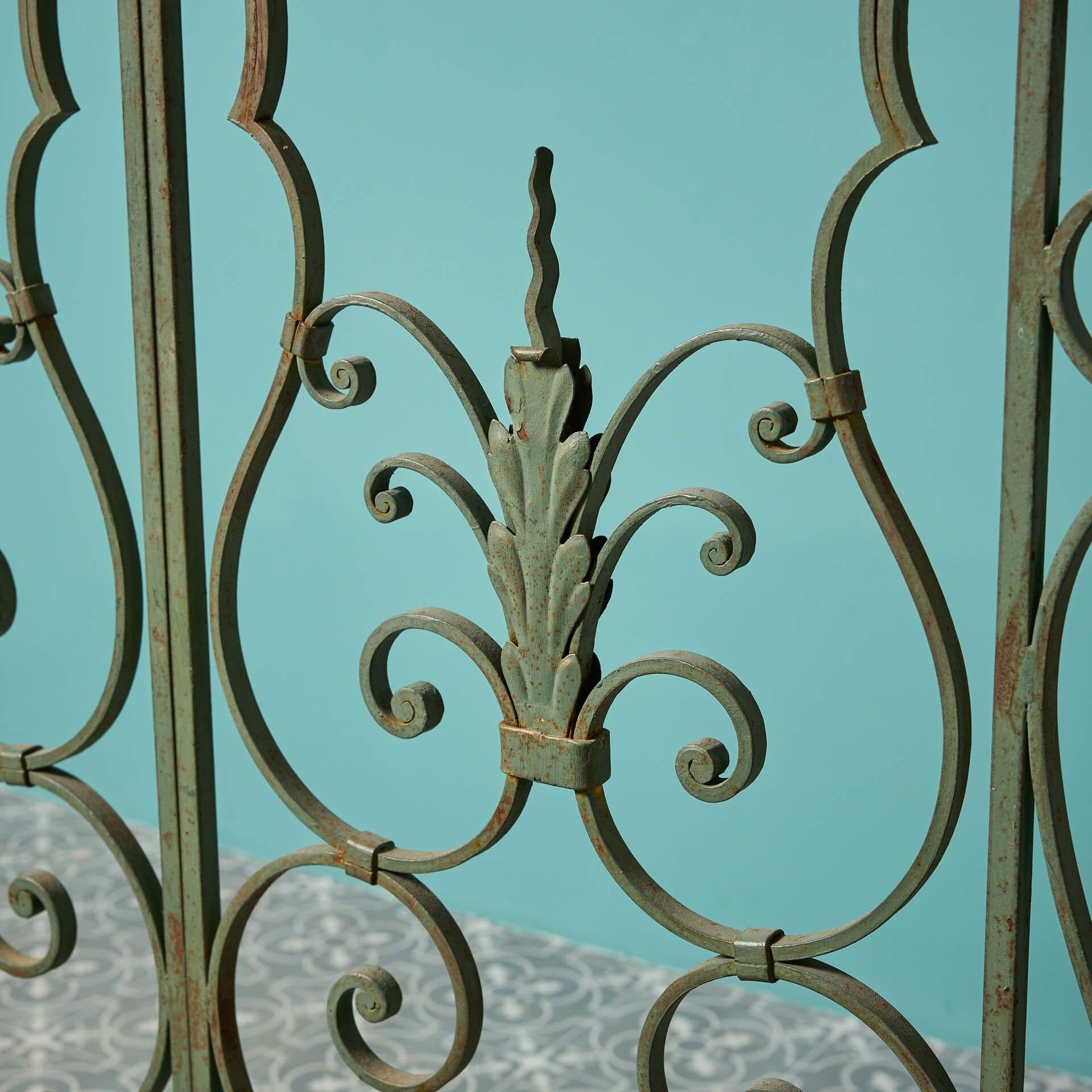 French Set of Reclaimed Wrought Iron Decorative Garden Trellis Panels For Sale