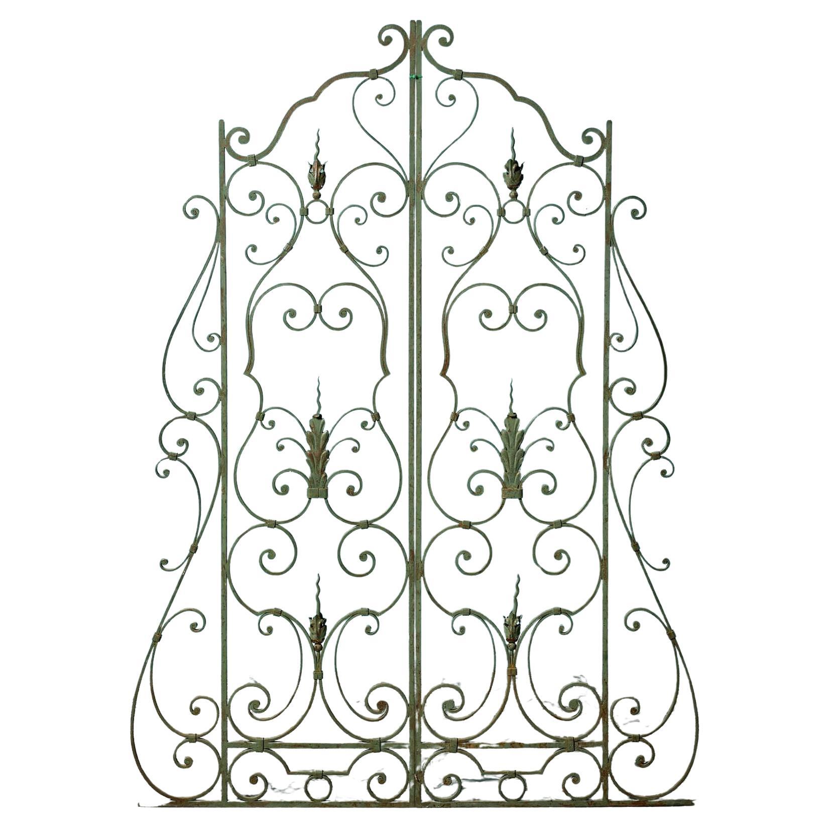 Set of Reclaimed Wrought Iron Decorative Garden Trellis Panels For Sale