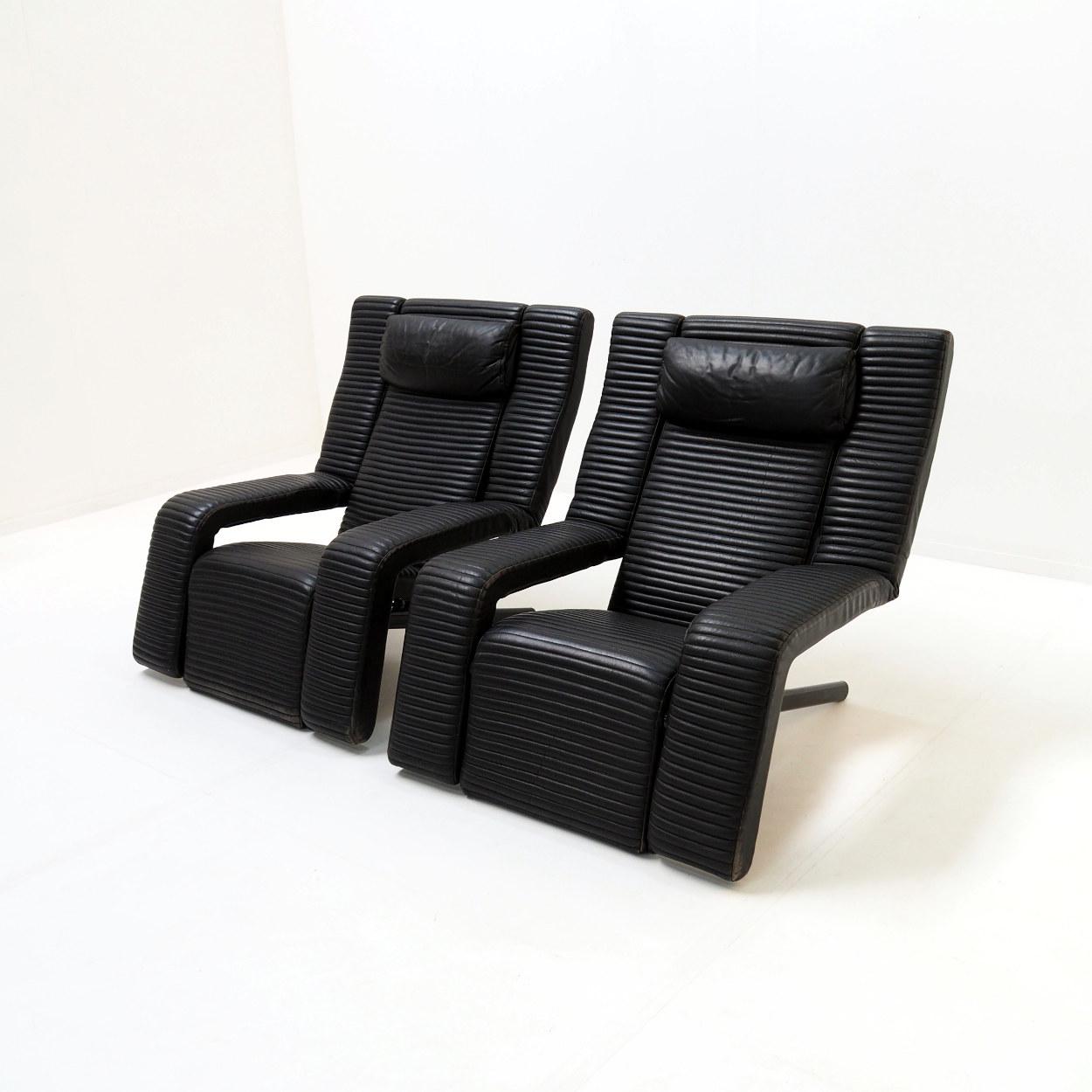 Post-Modern Set of Reclining Loungechairs by G.P. Vitelli & T. Ammannati for Brunati, Italy For Sale