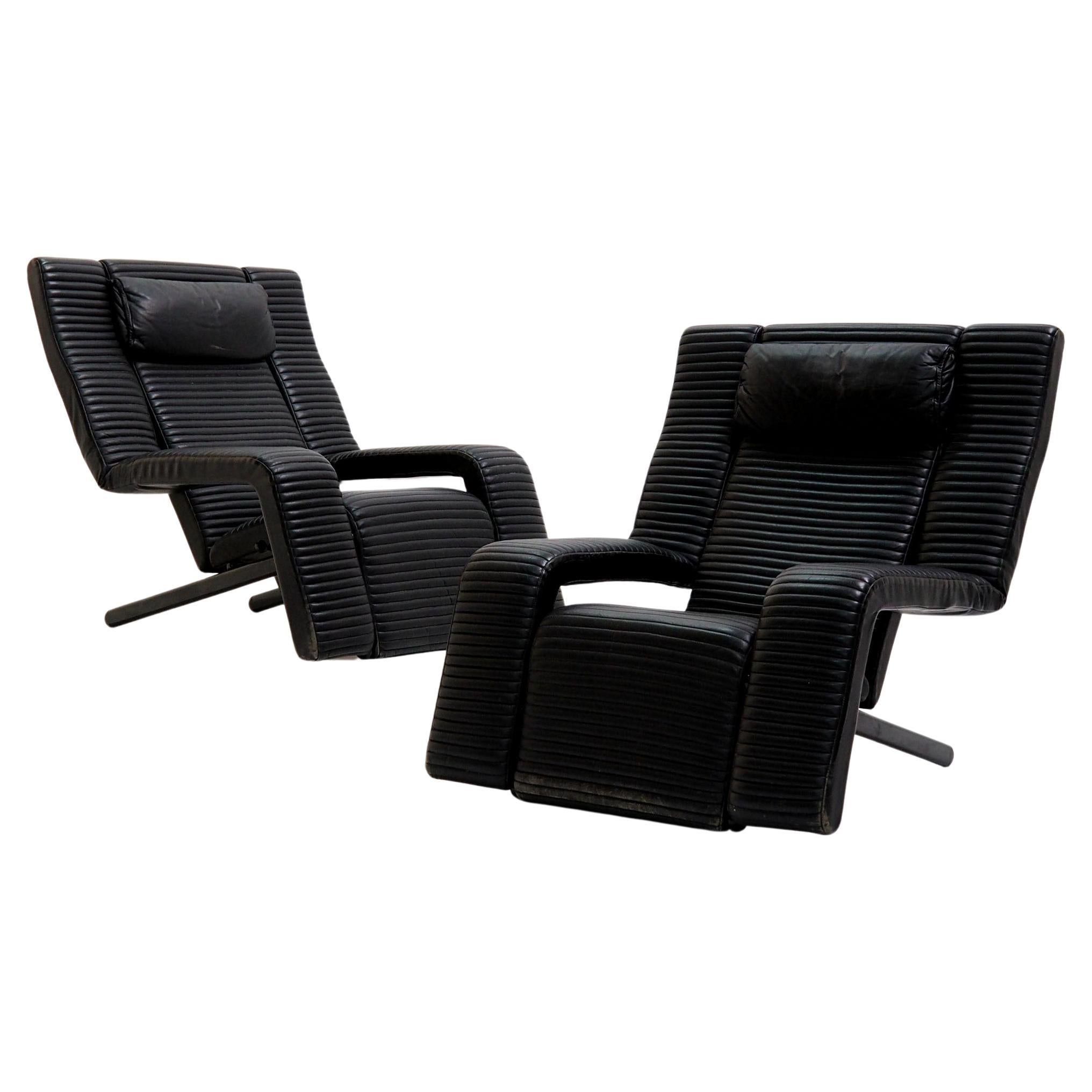 Set of Reclining Loungechairs by G.P. Vitelli & T. Ammannati for Brunati, Italy