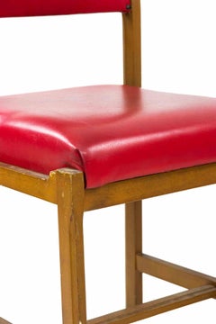 Lot de six fauteuils en cuir rouge, par un artiste italien anonyme, 1970