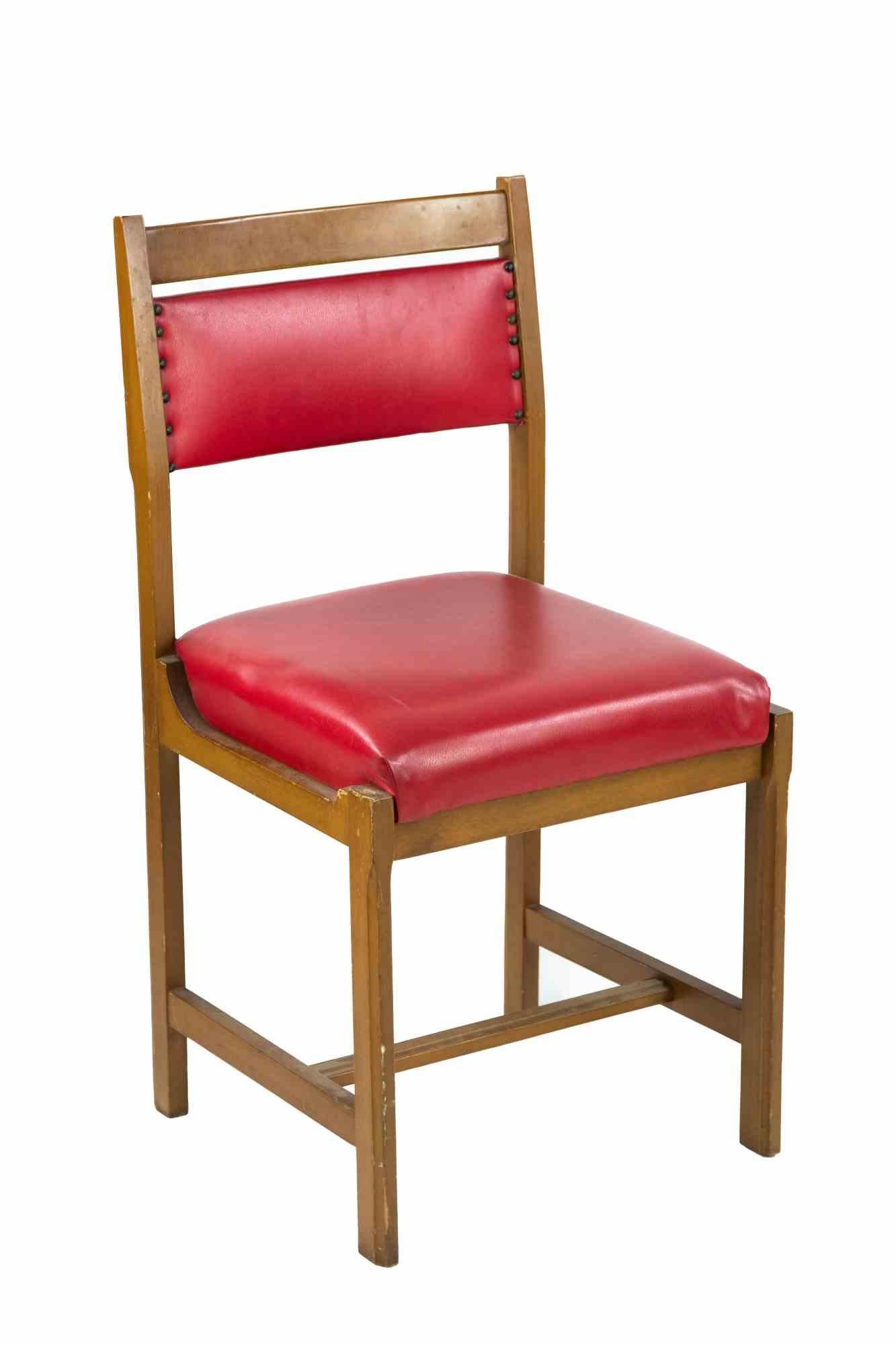 Satz von roten Stühlen, 1970 (Italienisch) im Angebot