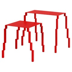 Set mit roten „Glitch Modern Bug“-Tischen, in RAL-Farben erhältlich – Tische von oitoproducts