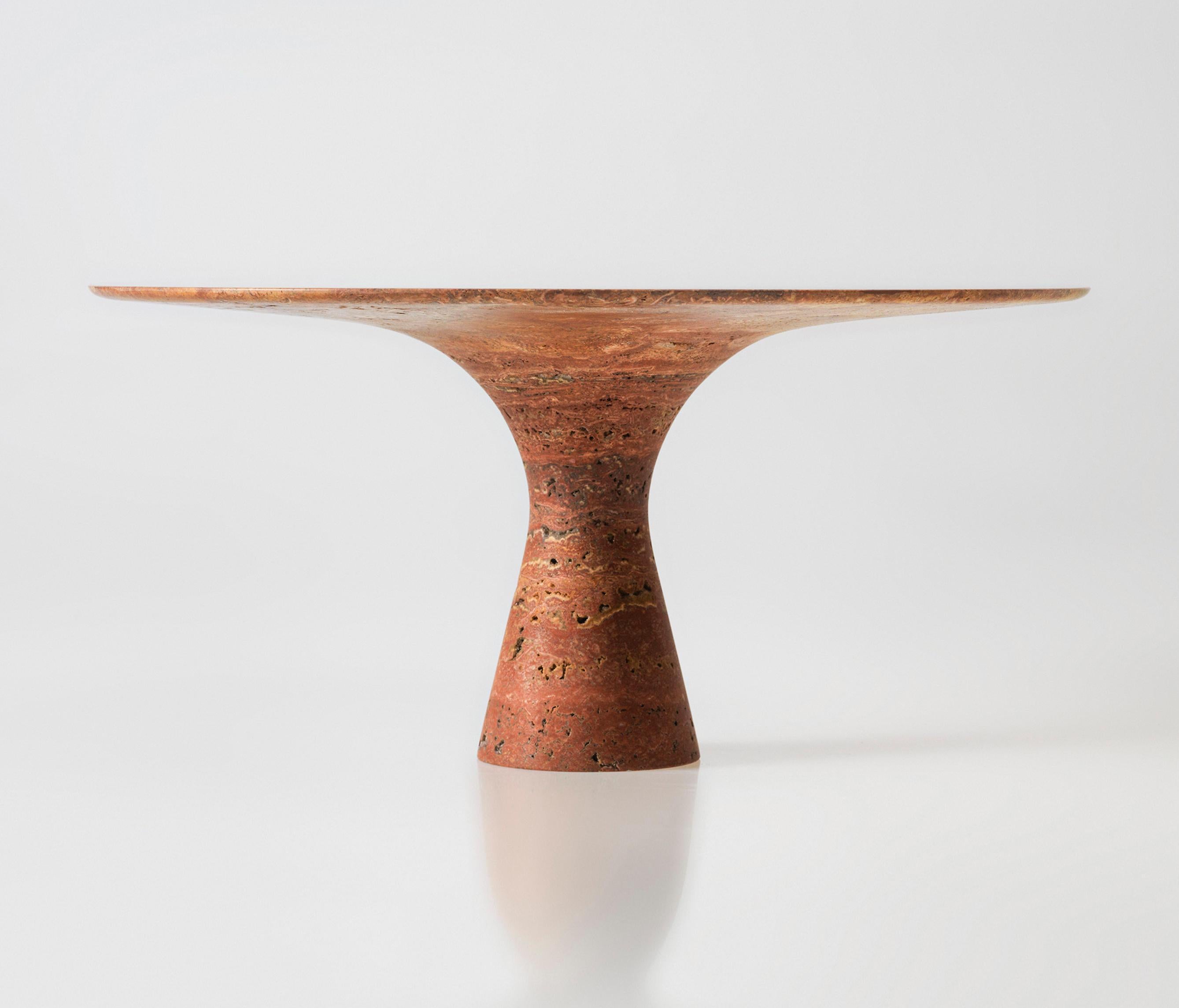 Marbre Ensemble de table basse ovale et de table d'appoint en marbre, de style contemporain raffiné en vente
