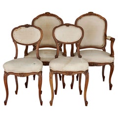 Set of Régence Style Mahogany Armchairs and Side Chairs