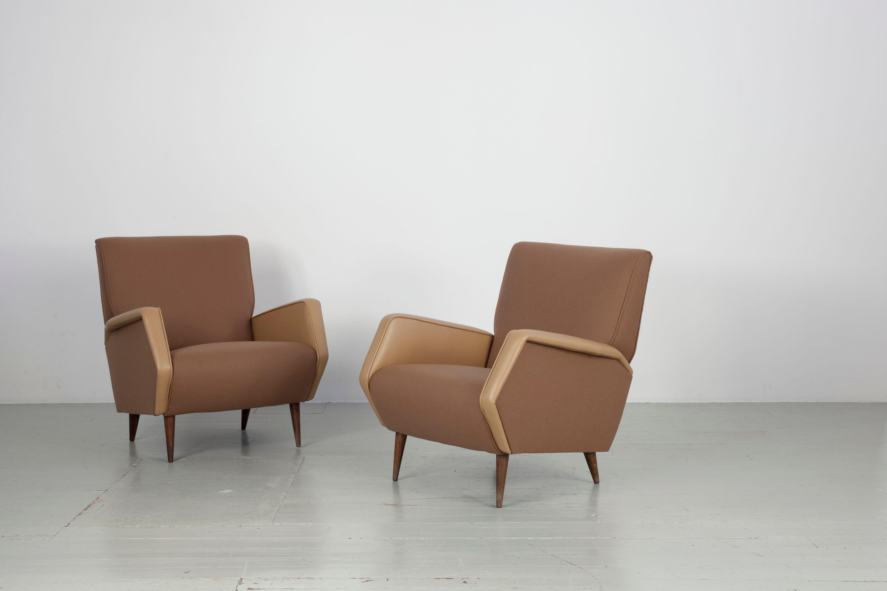 Set di 2 sedie Gio Ponti ri-imbottite, Model 803, Cassina 1950s in vendita 4