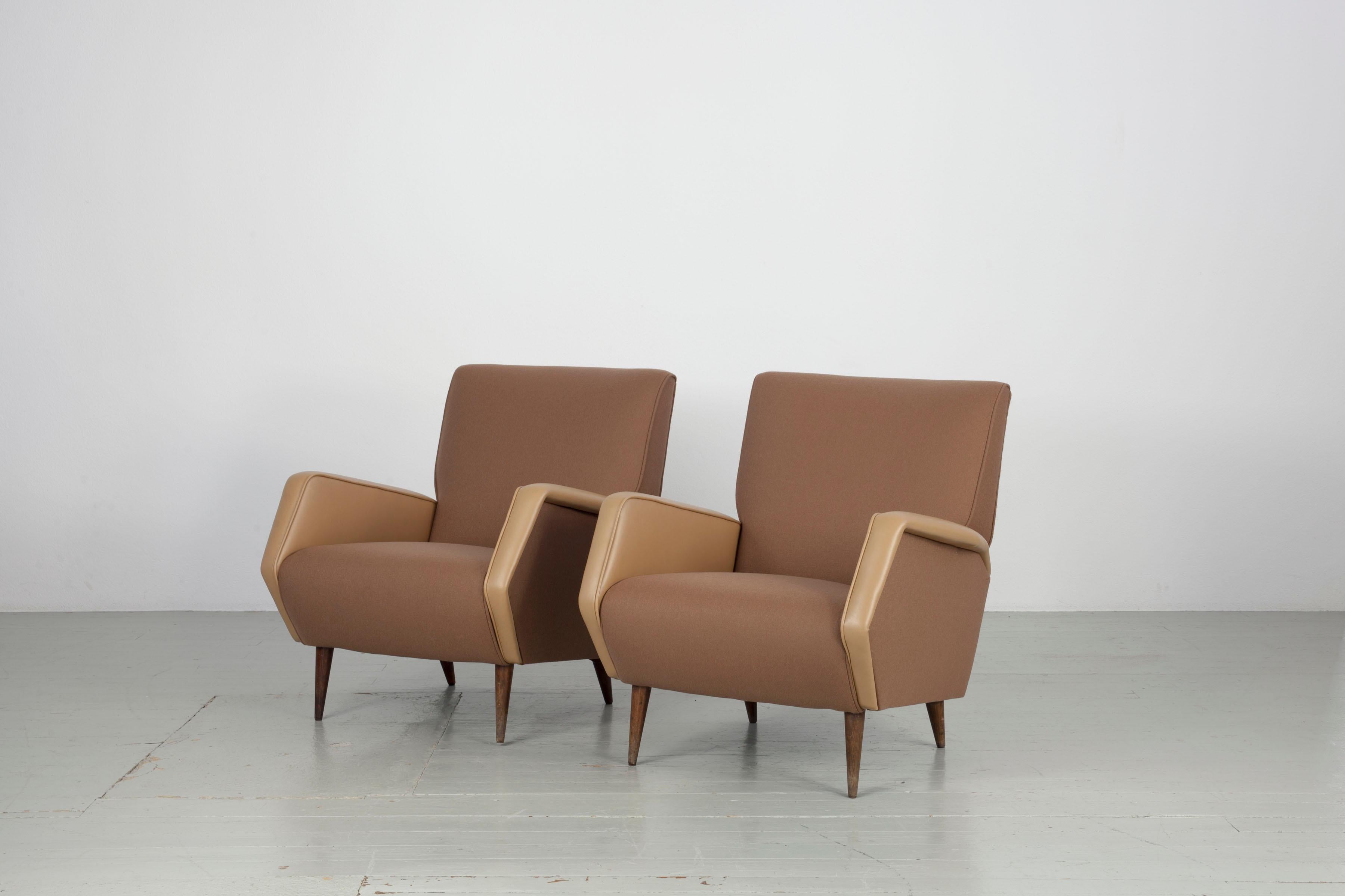 Set di 2 sedie Gio Ponti ri-imbottite, Model 803, Cassina 1950s in vendita 6
