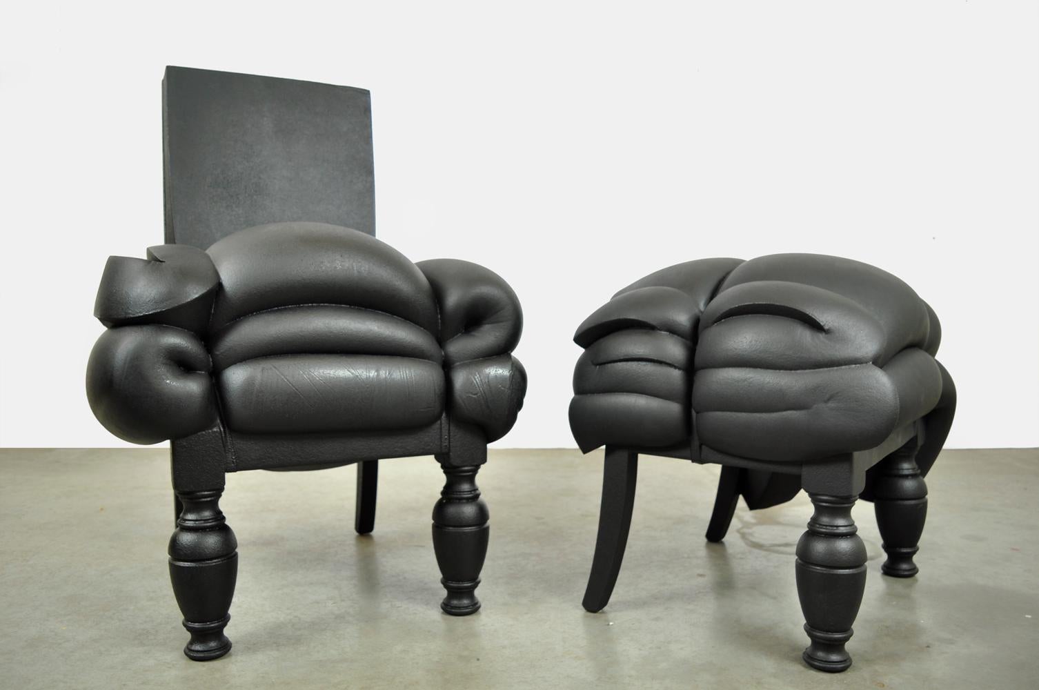 Set aus wiederverwendetem Stuhl mit Hocker, Madam Rubens, entworfen von Frank Willems, 00er Jahre im Angebot 2