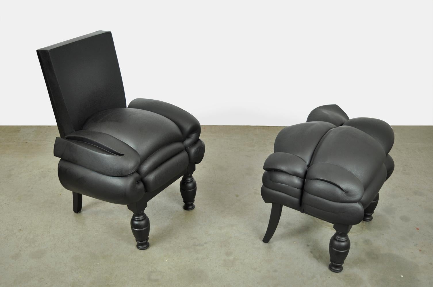 Set aus wiederverwendetem Stuhl mit Hocker, Madam Rubens, entworfen von Frank Willems, 00er Jahre im Angebot 3