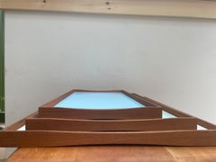 Set of Reversible Finn Juhl “Turning Trays” in Teak and Colored Laminate