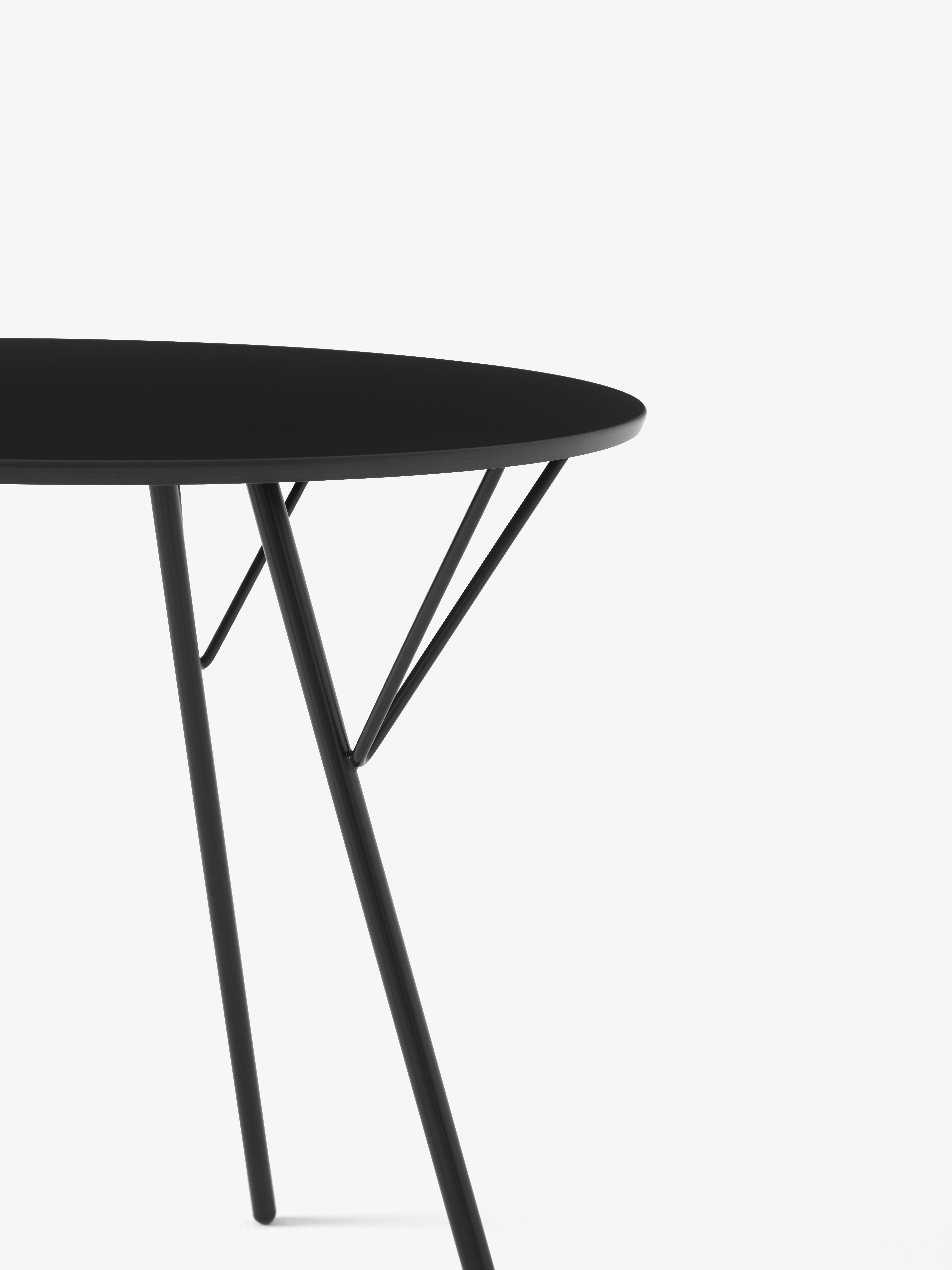 Set aus RFH Terrace-TischRD5 & 2 StühlenRD4- aus Teakholz und schwarzem Stahl – Robin Day für &T (Moderne der Mitte des Jahrhunderts) im Angebot