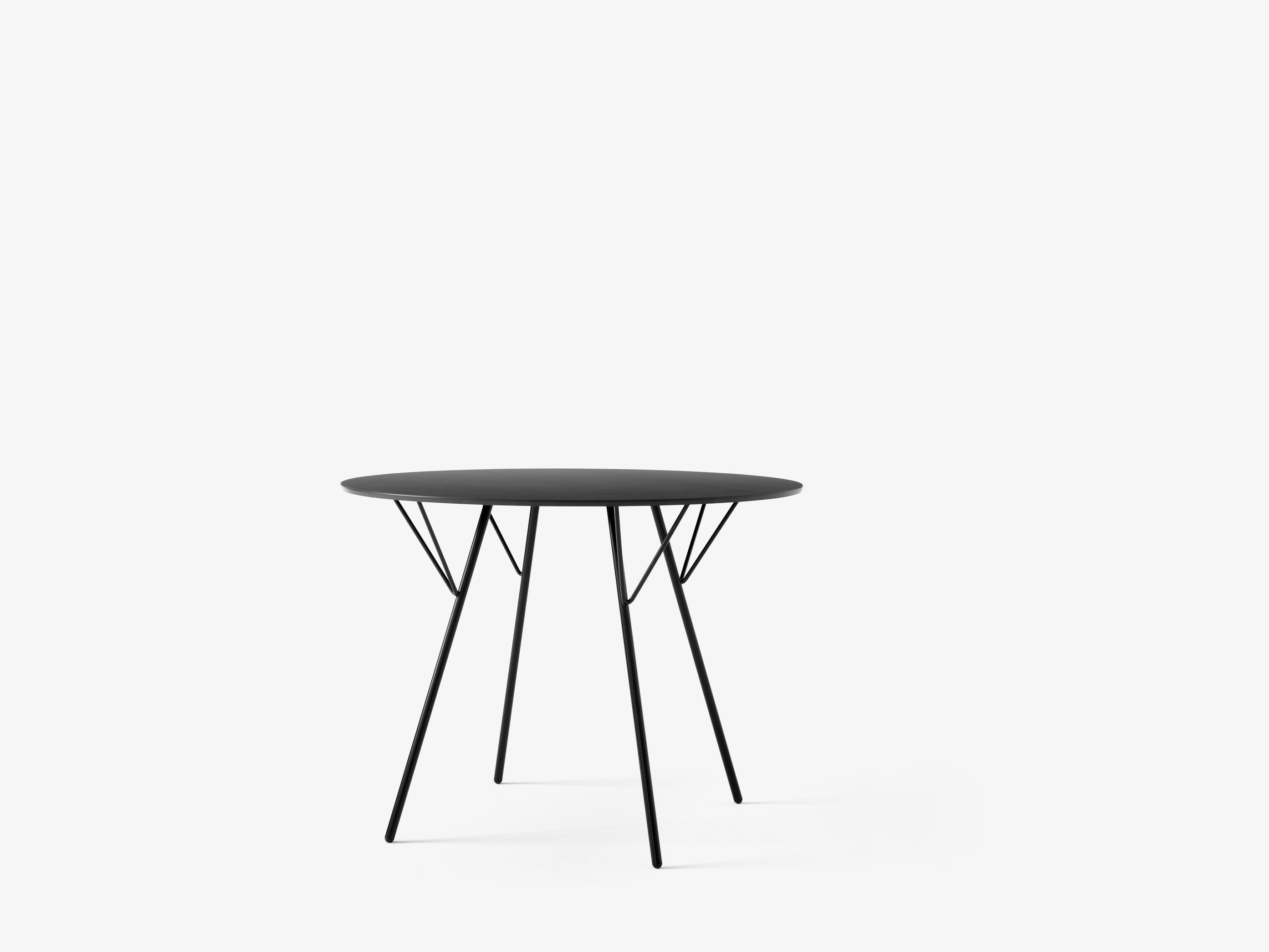 Chinese Set of RFH Terrace TableRD6 & 4ChairsRD4- Teak &Black Steel -by Robin Day for &T For Sale