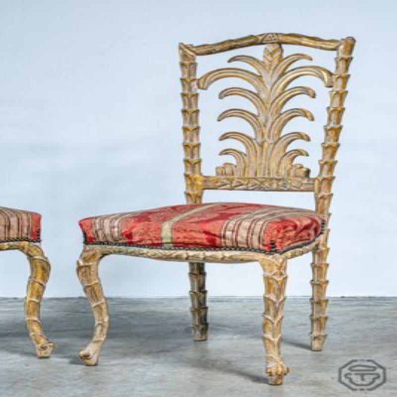 Set di sedie rococò a forma di palma in vendita 1
