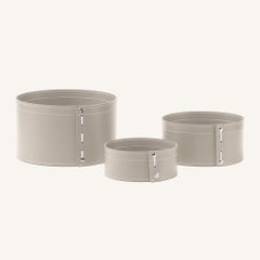 Lot de 3 boîtes rondes FANNY - avec sac en coton