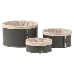 Lot de 3 boîtes rondes FANNY - avec sac en coton