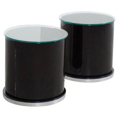 Set of Round Dry Bar / Cabinets by Willy Rizzo, Italy, 1970s