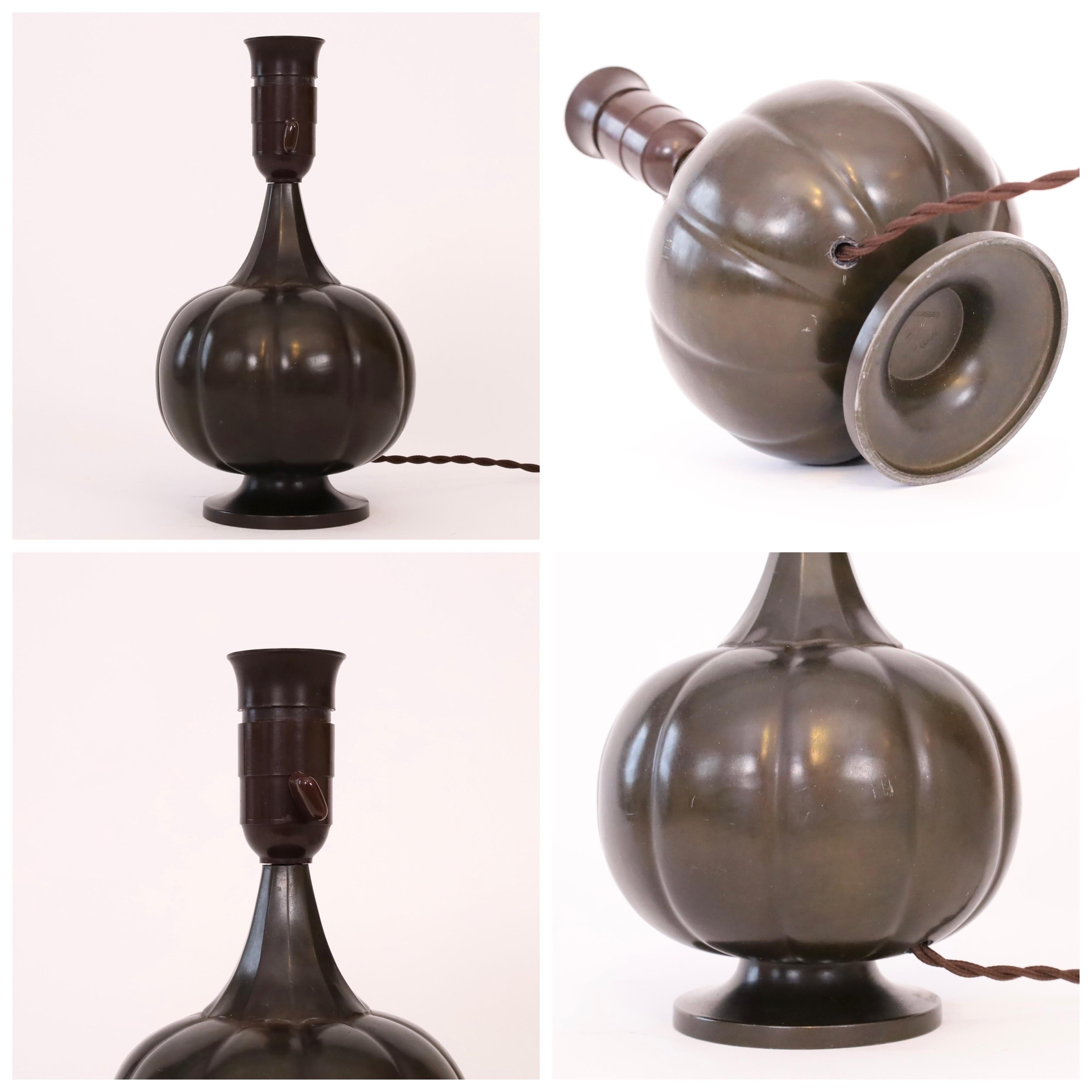 Set of round Just Andersen Table Lamps, 1920s, Denmark 3
