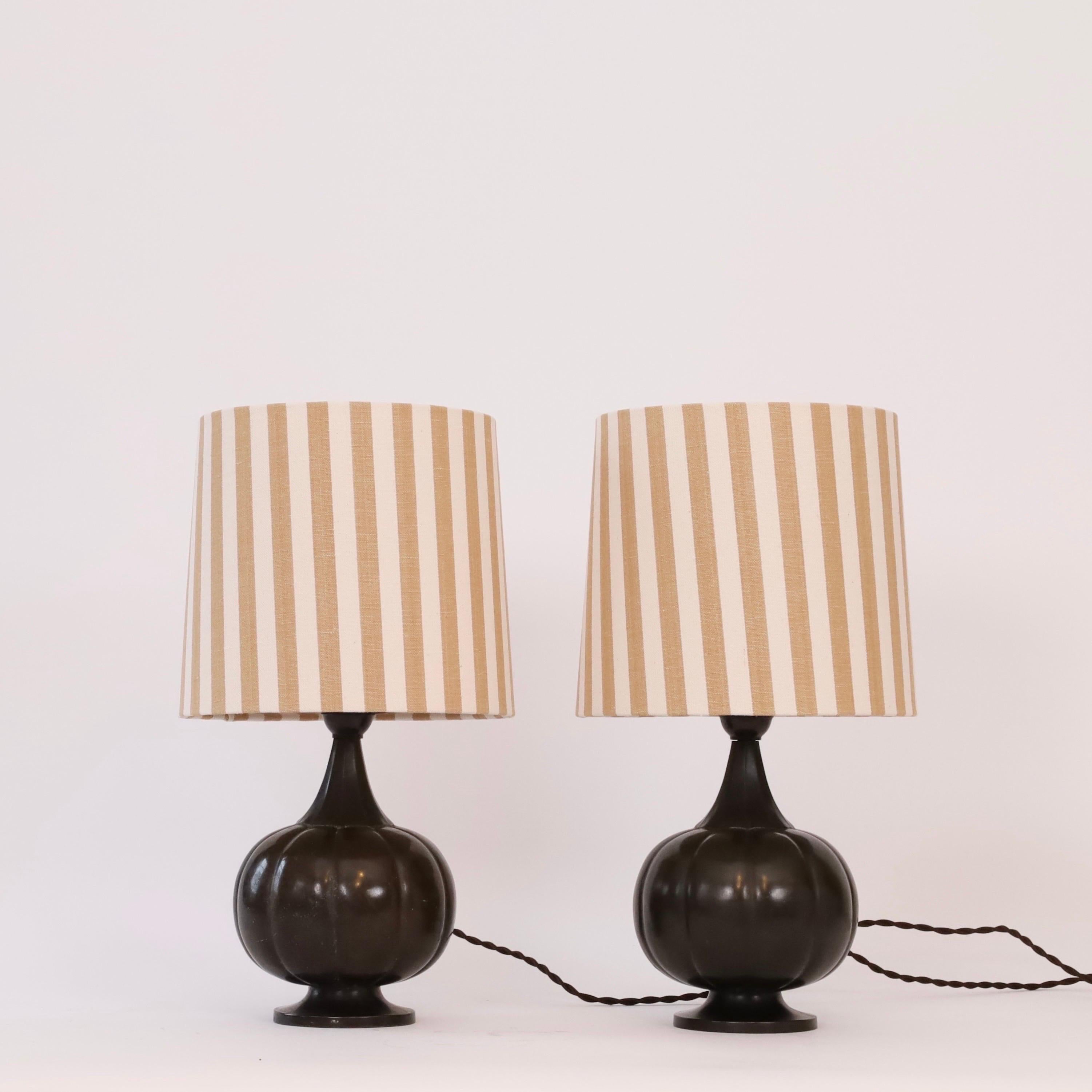 Set of round Just Andersen Table Lamps, 1920s, Denmark 4