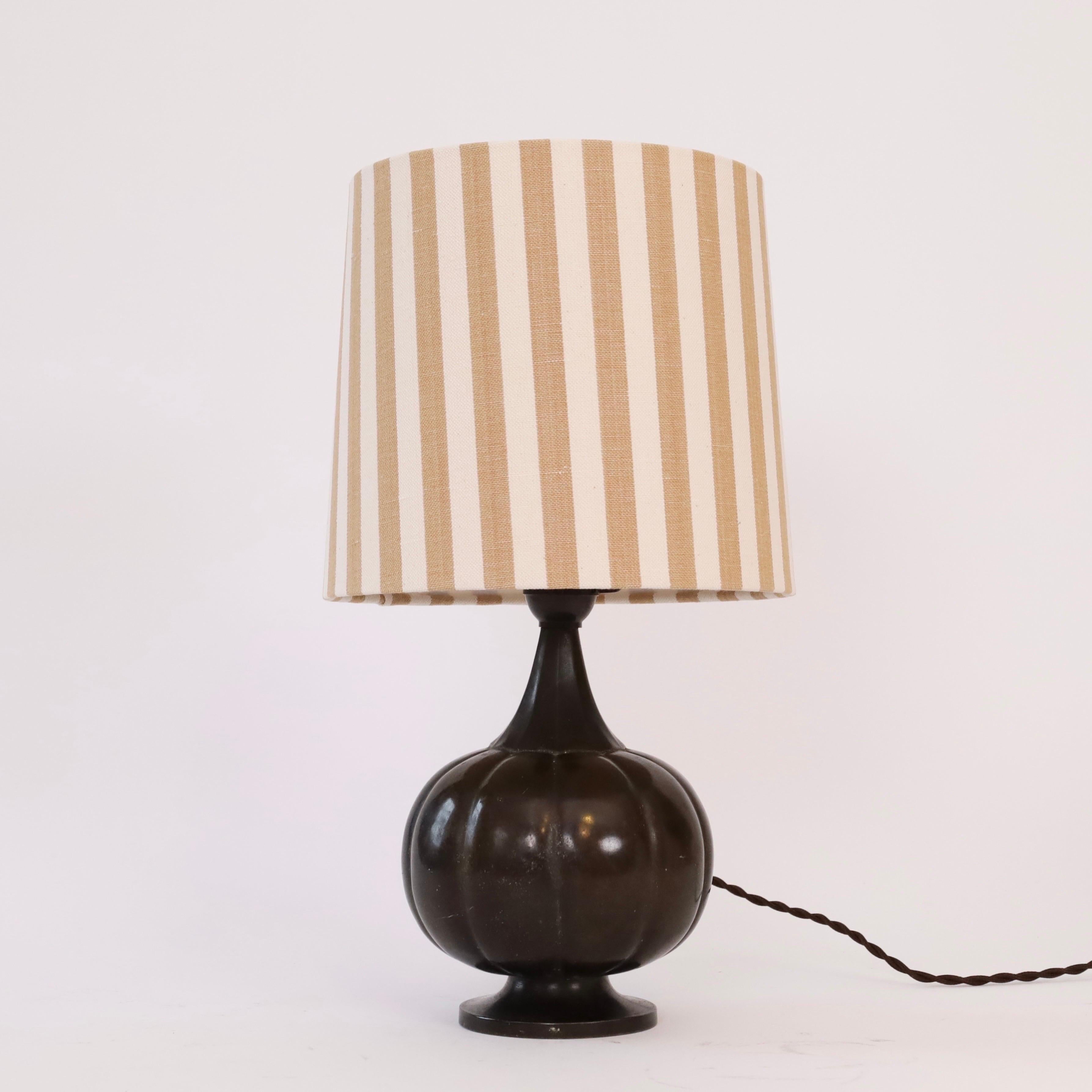 Metal Set of round Just Andersen Table Lamps, 1920s, Denmark For Sale