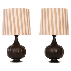 Set of round Just Andersen Table Lamps, 1920s, Denmark