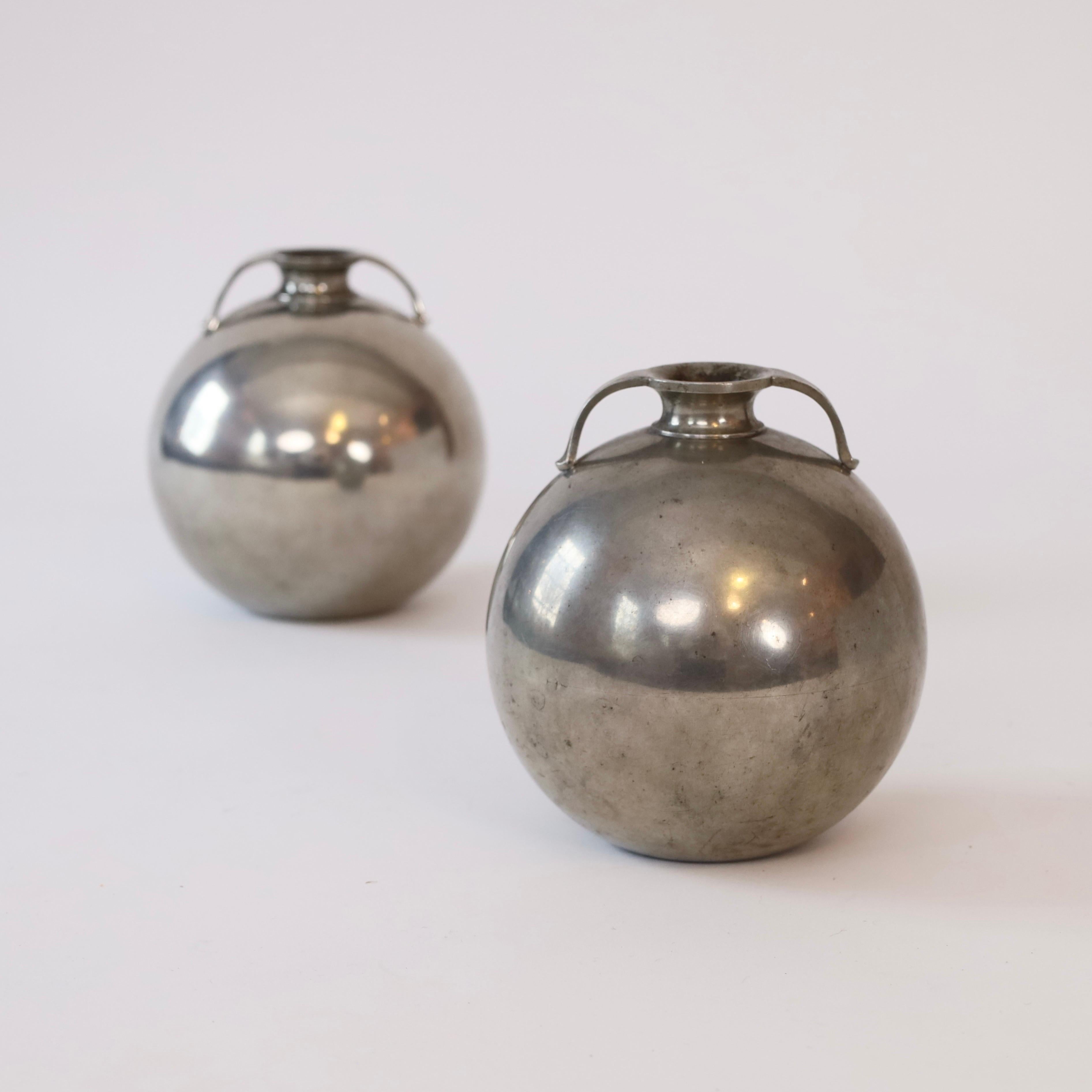 Set of round Pewter vases by Just Andersen, 1930s, Denmark For Sale 5