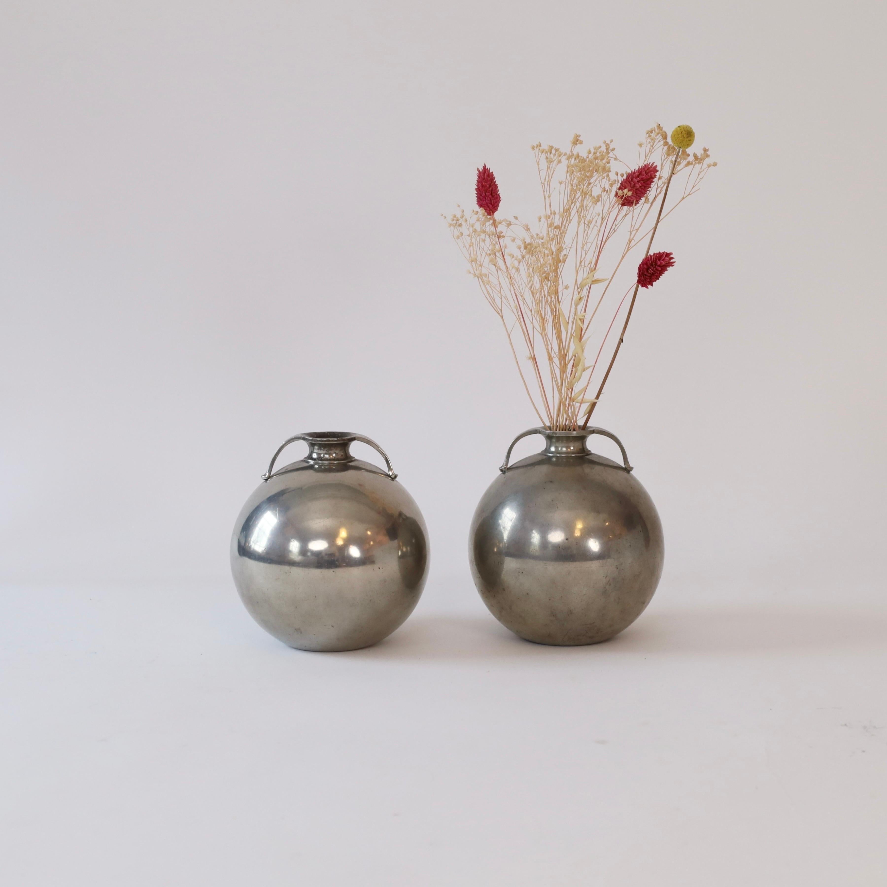 Set of round Pewter vases by Just Andersen, 1930s, Denmark For Sale 9