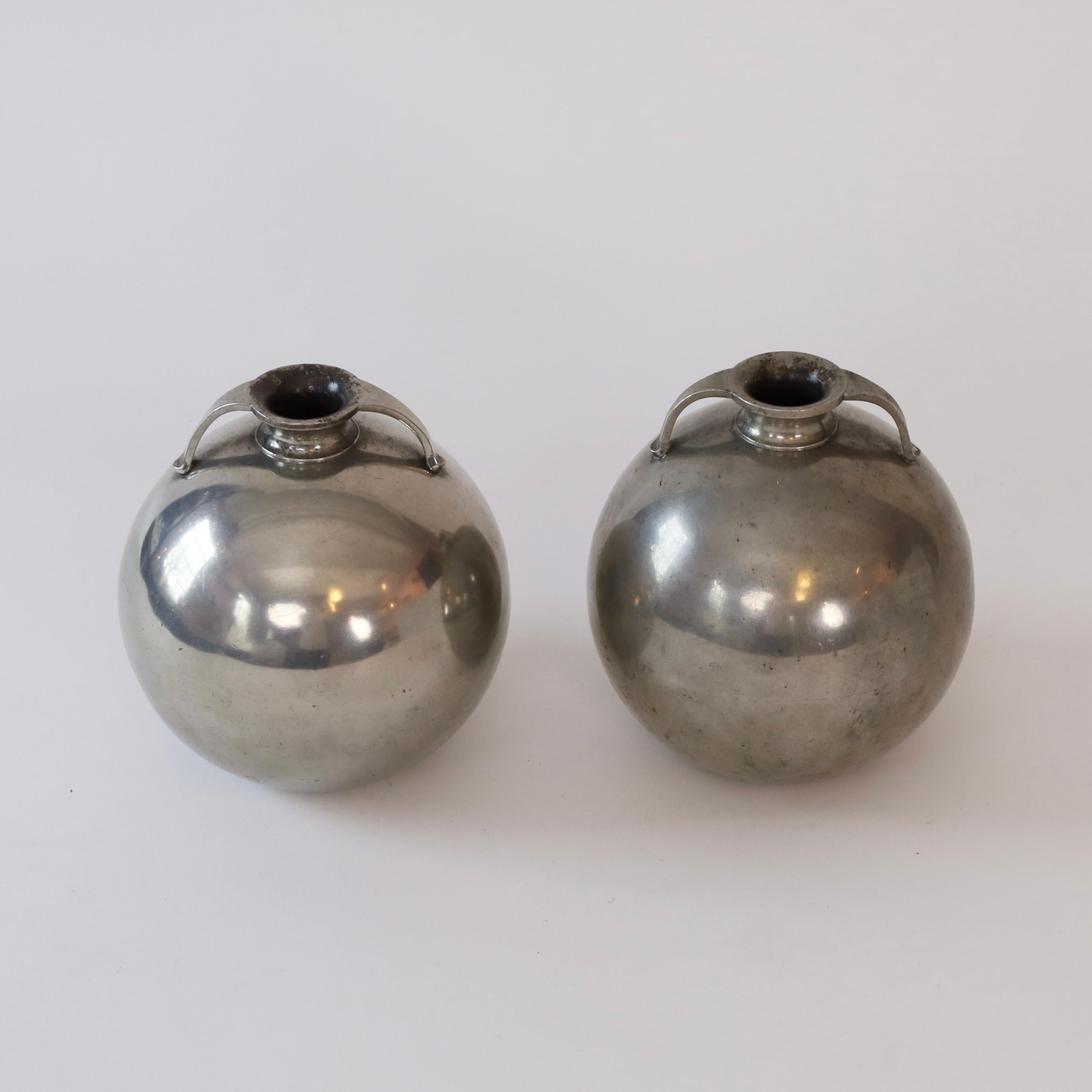 Set of round Pewter vases by Just Andersen, 1930s, Denmark For Sale 4