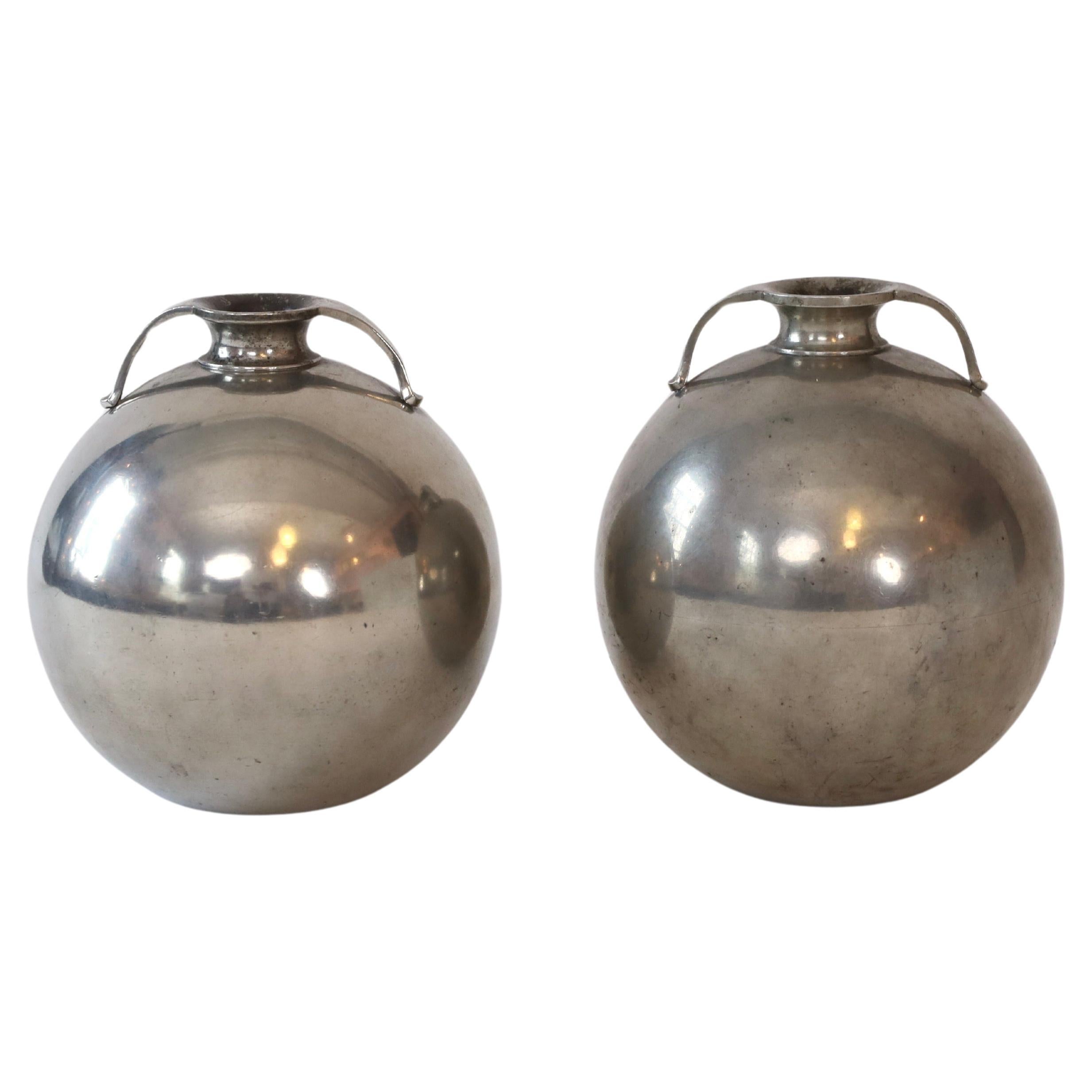 Set of round Pewter vases by Just Andersen, 1930s, Denmark For Sale