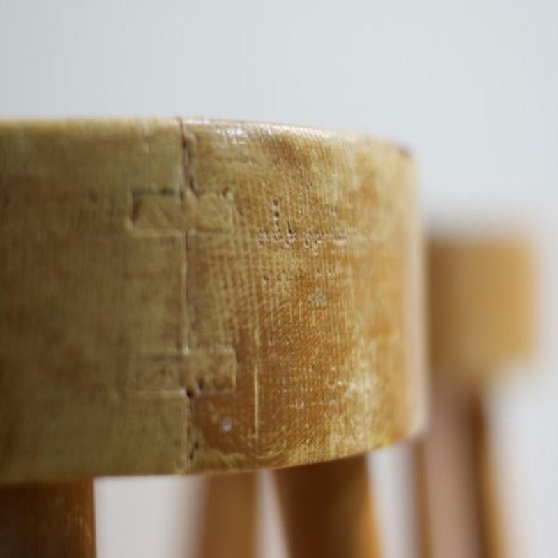 Set of Round Stools by Charlotte Perriand for Les Arcs, France, 1960s For Sale 3