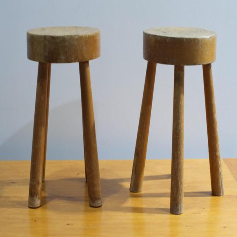 Set of Round Stools by Charlotte Perriand for Les Arcs, France, 1960s For Sale 5