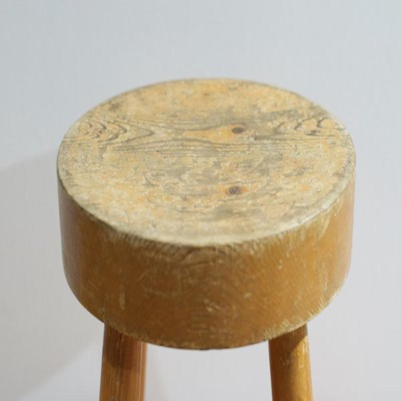 Set of Round Stools by Charlotte Perriand for Les Arcs, France, 1960s For Sale 7