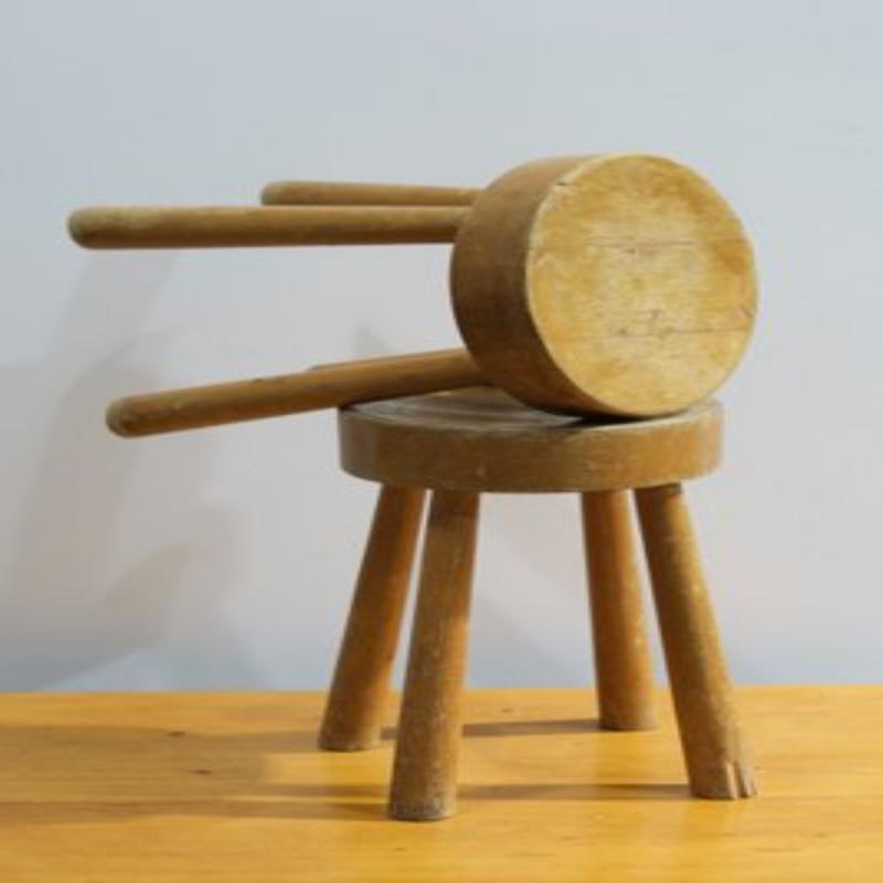Set of Round Stools by Charlotte Perriand for Les Arcs, France, 1960s For Sale 12