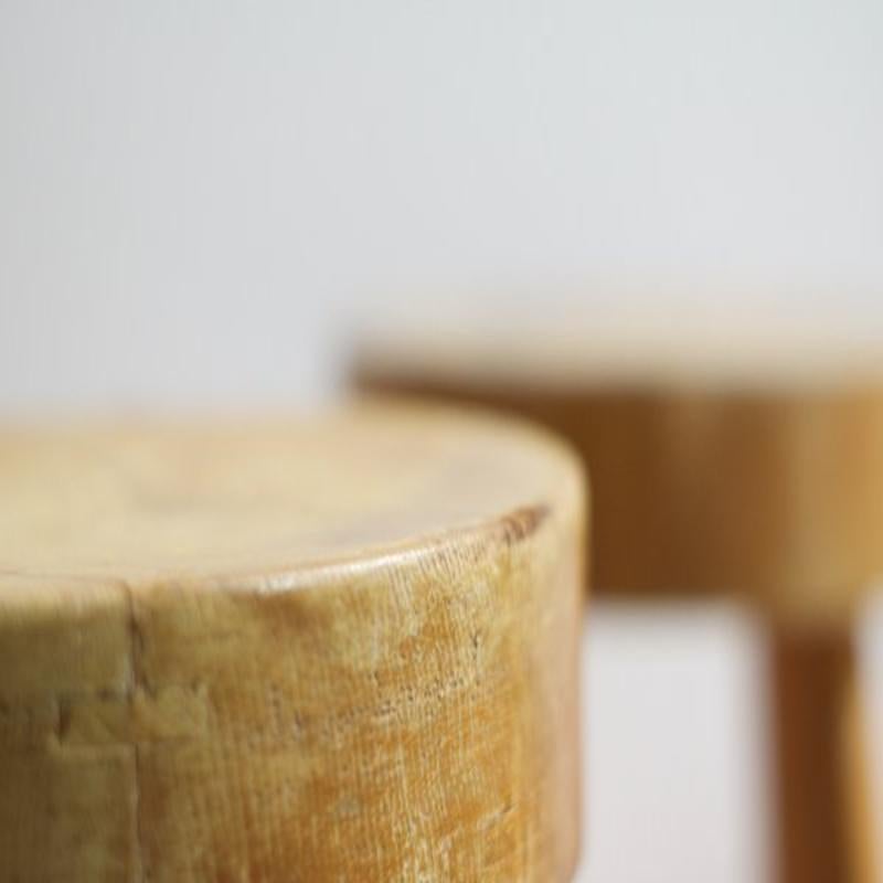 20th Century Set of Round Stools by Charlotte Perriand for Les Arcs, France, 1960s For Sale